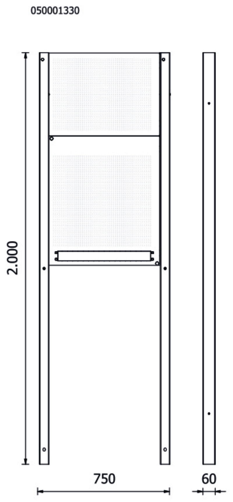 Perforated Tool Panel Kit for RSC50, Includes 2 Lower Panels 650x625mm, 2 Upper Panels 650x400mm, Pair of Uprights - BetaRSC50 RSC50 KPF thumbnail 2