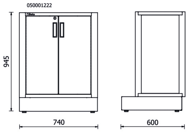 Fixed Two-Door Module for RSC50 with Lock and Adjustable Shelf, 615x435x740mm - BetaRSC50 RSC50 MA thumbnail 3