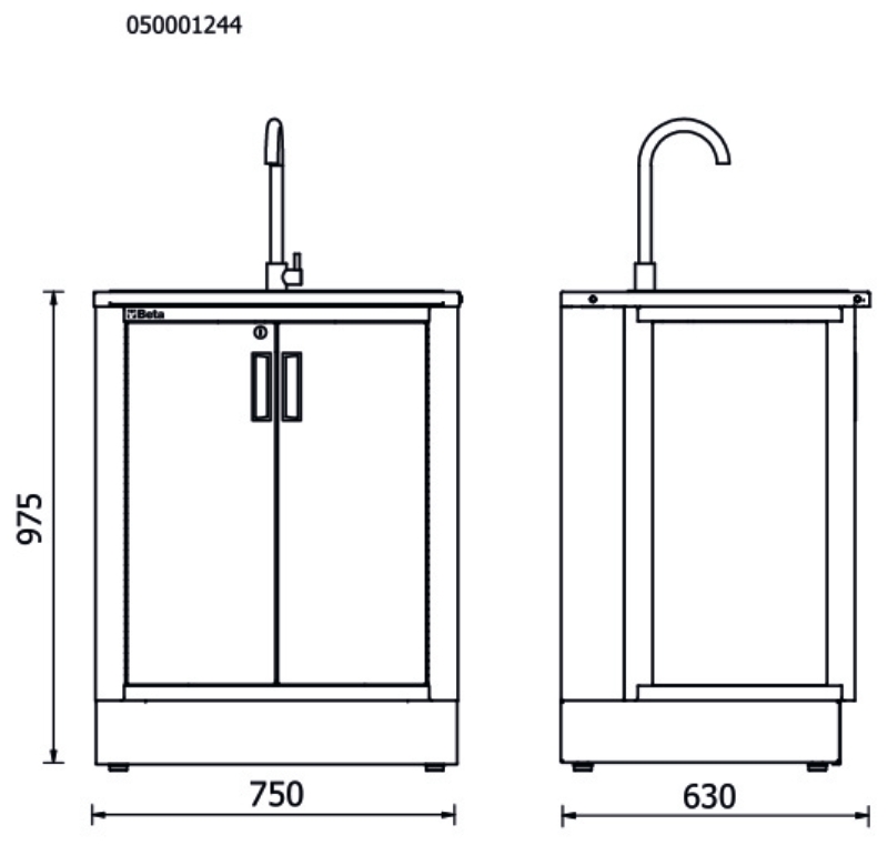 FIXED SINK MODULE BETARSC50 RSC50 ML STAINLESS BASIN MIXER TAP SOAP DISPENSER 615X435X575MM thumbnail 2