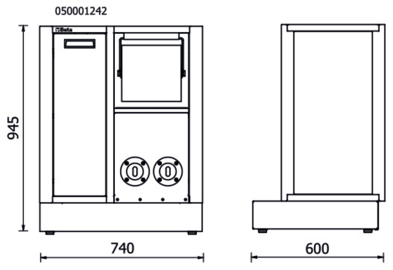 FIXED SERVICE MODULE BETA RSC50 MS-2AVV EMPTY TWO REELS WASTE BIN PAPER ROLL ADJUSTABLE FEET thumbnail 2