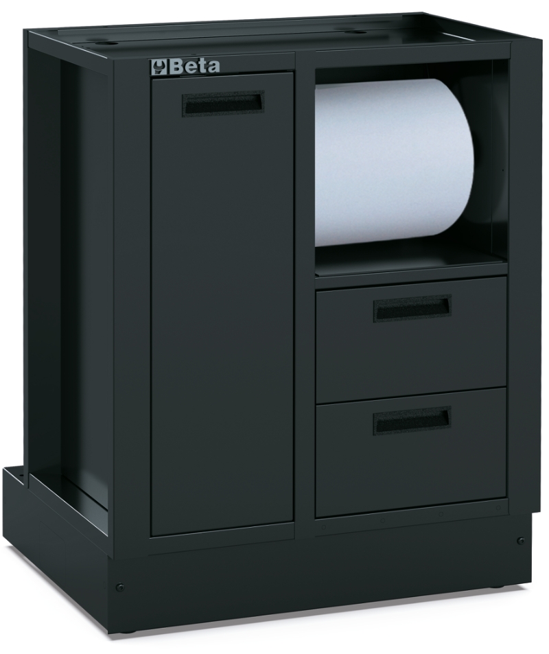 Fixed Service Module for RSC50 with Waste Bin, Paper Roll Compartment, 2 Drawers 310x370mm, Adjustable Feet - BetaRSC50 RSC50 MS-2C image 1