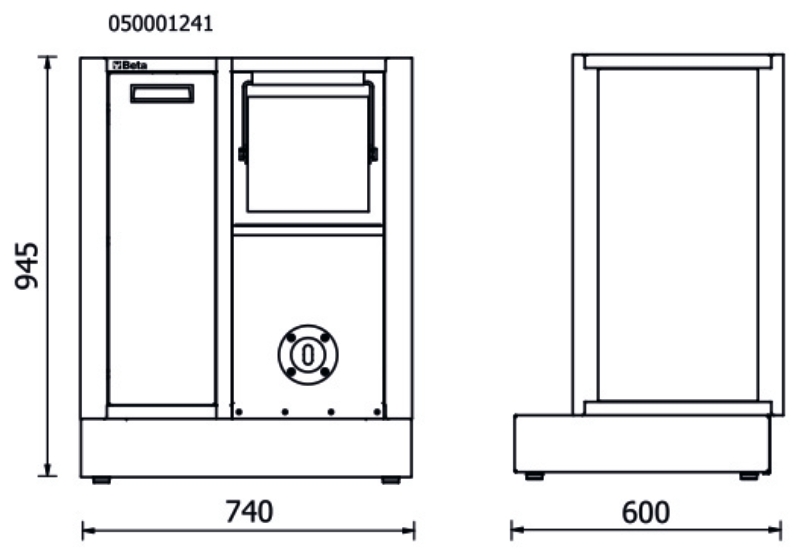 Fixed Service Module for RSC50, Empty, Built-in Waste Bin, Paper Roll Compartment, Adjustable Feet - BetaRSC50 RSC50 MS-AVV thumbnail 3