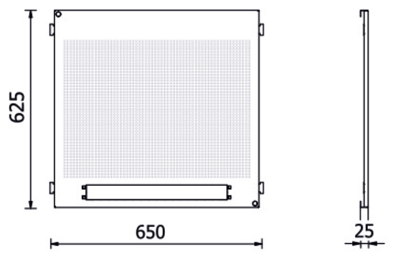 Lower Perforated Tool Panel for RSC50, 650x625x25mm, Compatible with 19 Rack Multi-Socket - BetaRSC50 RSC50 PFI thumbnail 3