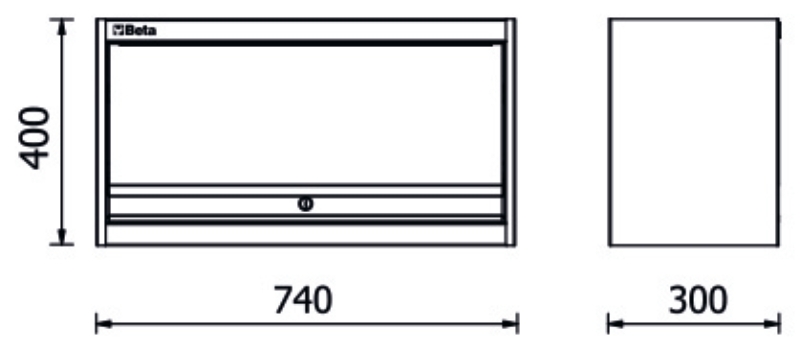 WALL-MOUNTED CABINET BETA RSC50 PM 740X300X400mm GAS SPRINGS LED STRIP PROFILE thumbnail 3