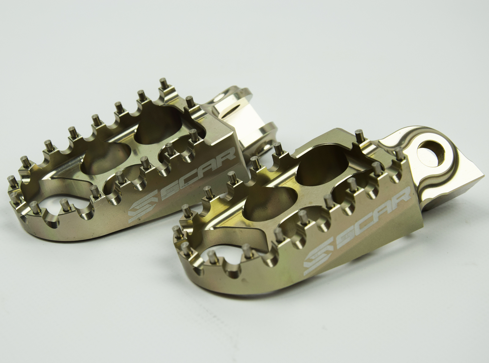 STANDARD FOOTPEGS TITANIUM COLOR 98-17 KTM FREERIDE SX 85 105 48mm WIDE SCAR S5285T image 1