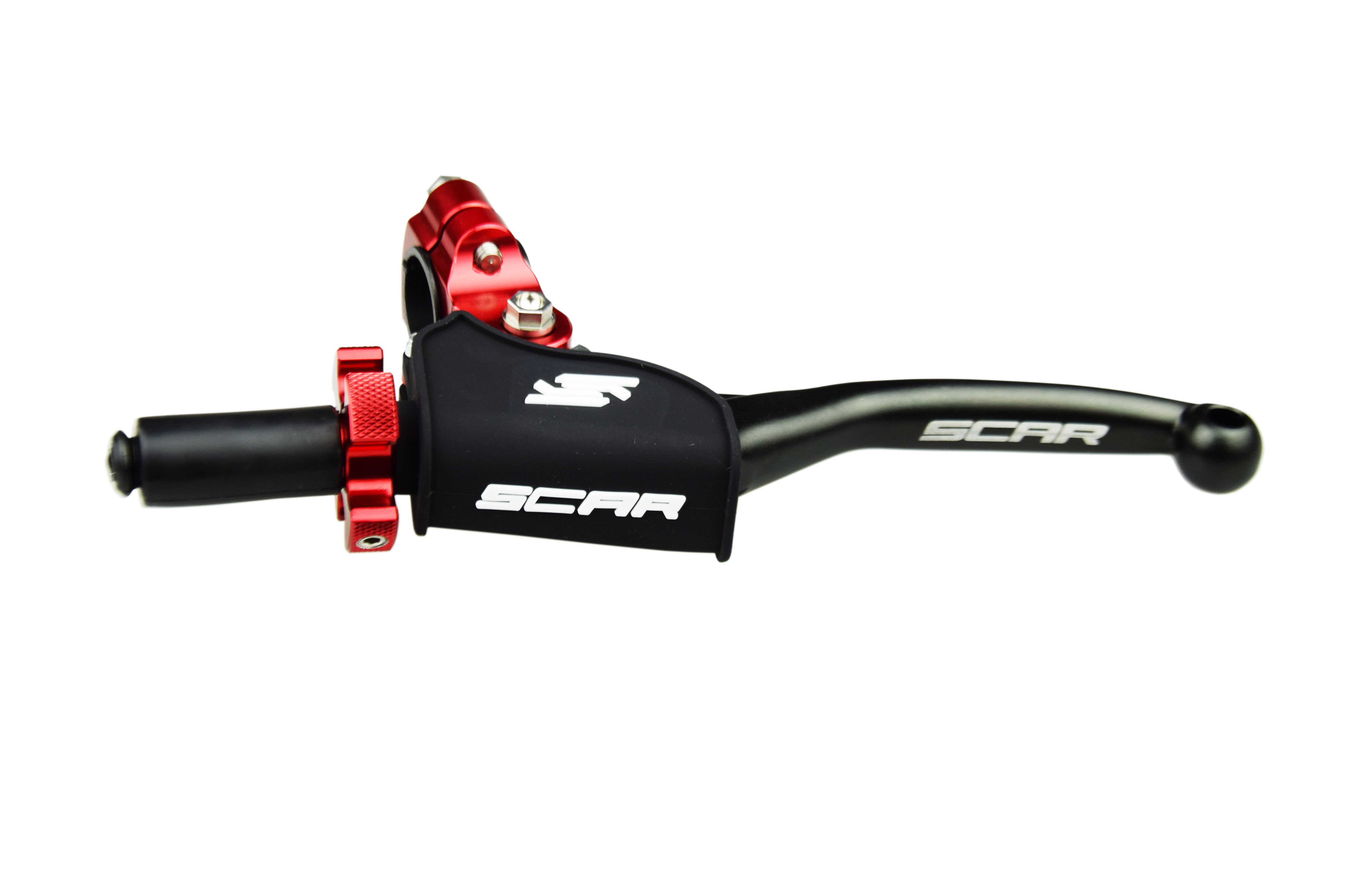 PIVOT CLUTCH LEVER ASSEMBLY RED BLACK UNIVERSAL 2ST 4ST EASY ADJUSTER SCAR CPCL1