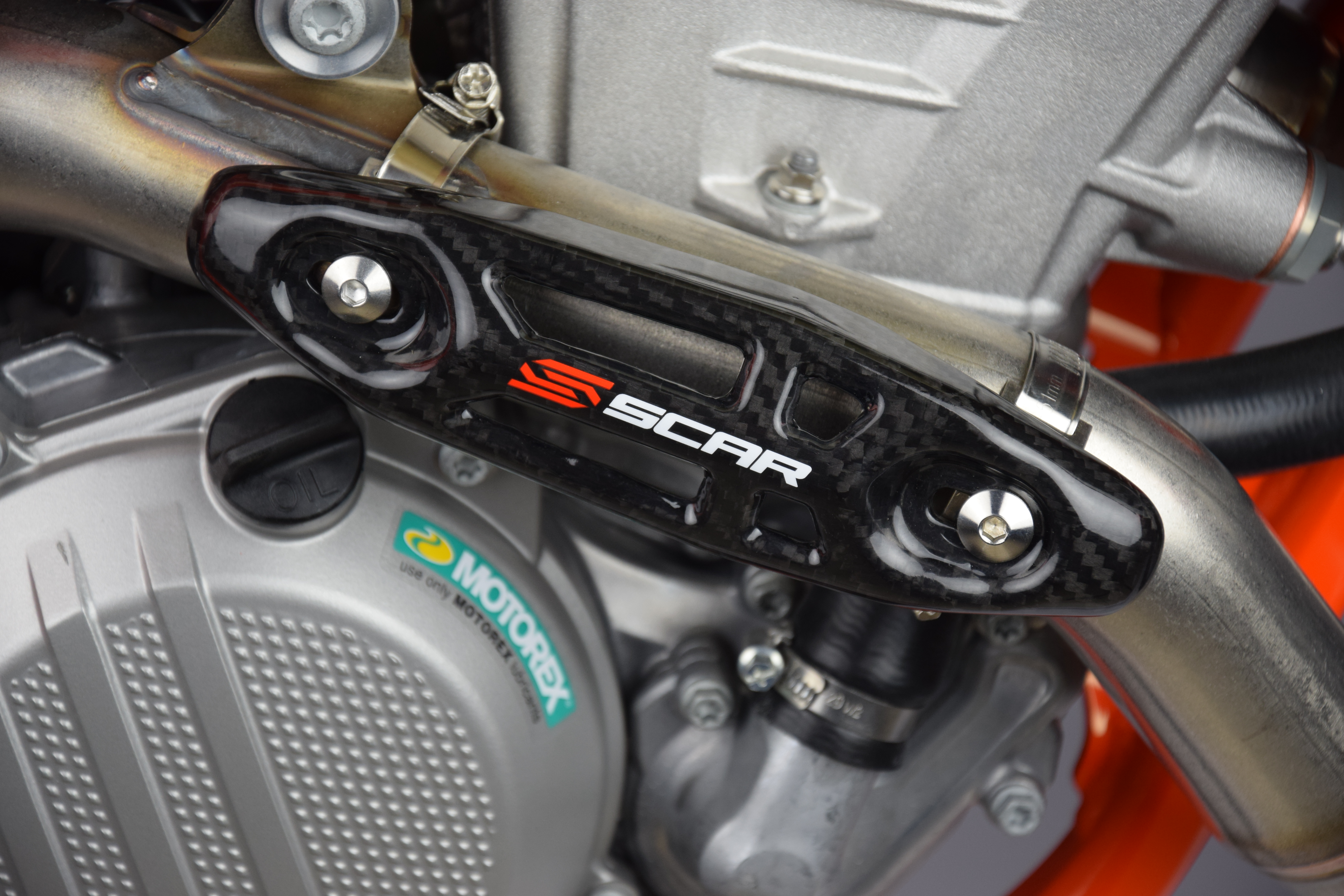 EXHAUST HEAT GUARD CARBON UNIVERSAL 27-51mm HEADER PIPE 190mm SCAR CUHP thumbnail 5