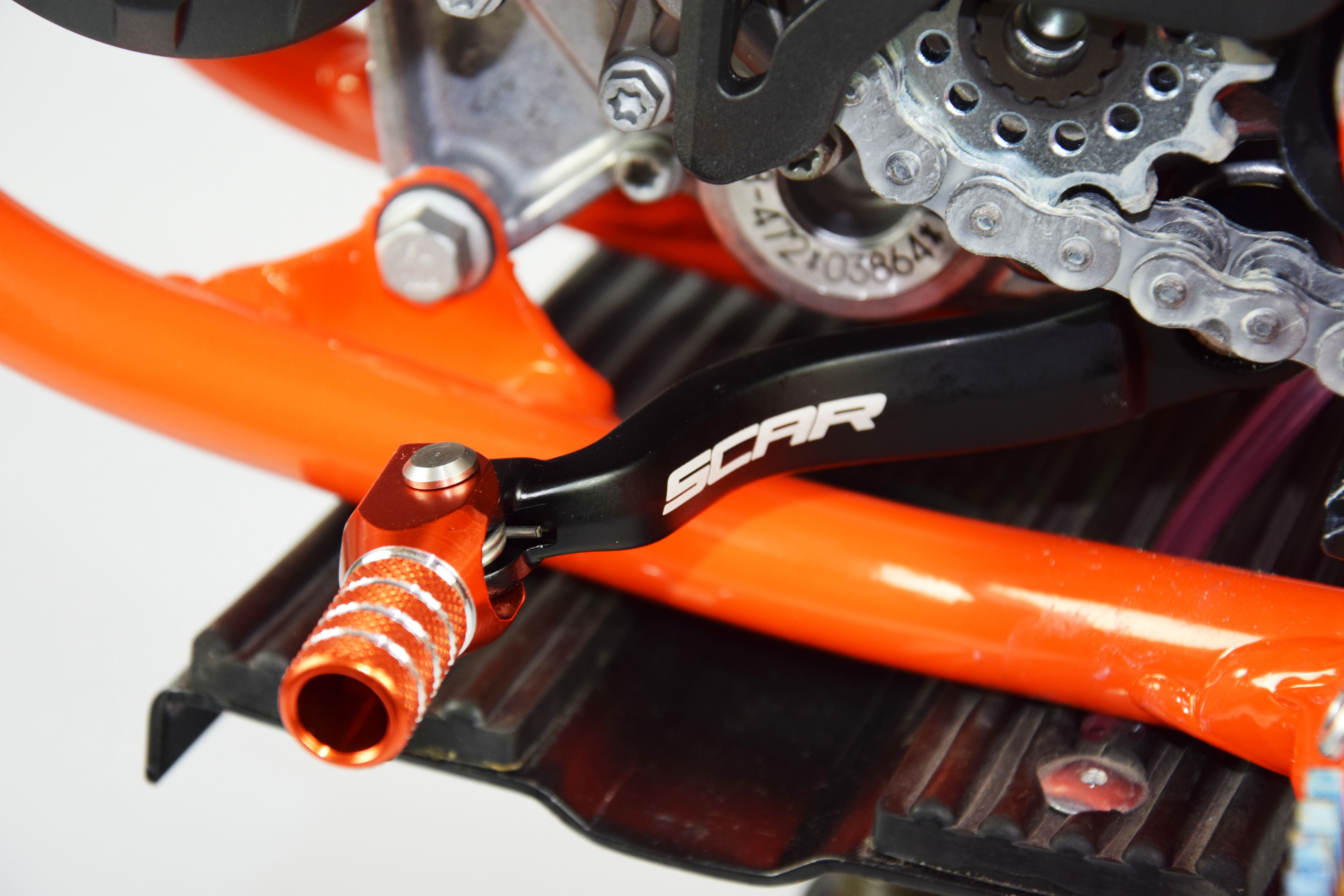 GEAR SHIFT LEVER ORANGE TIP 17-26 GASGAS HUSQVARNA KTM MC TC TE SX XC EXC 85 125 150 SCAR GSL515 thumbnail 5