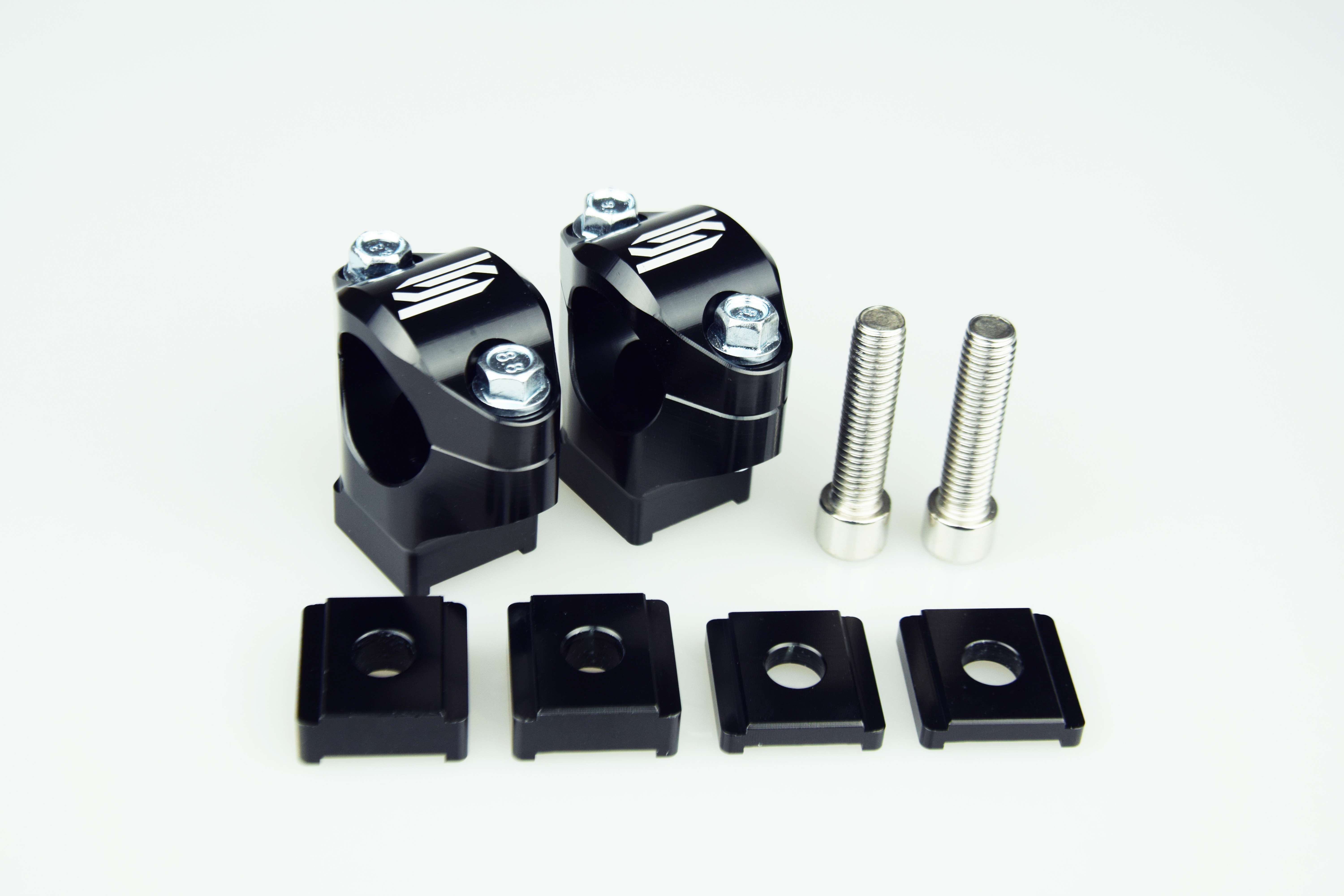 OVERSIZE BAR MOUNTS BLACK 05-26 KTM HUSQVARNA BETA SHERCO GASGAS HUSABERG STOCK 28.6mm SCAR P65 thumbnail 4