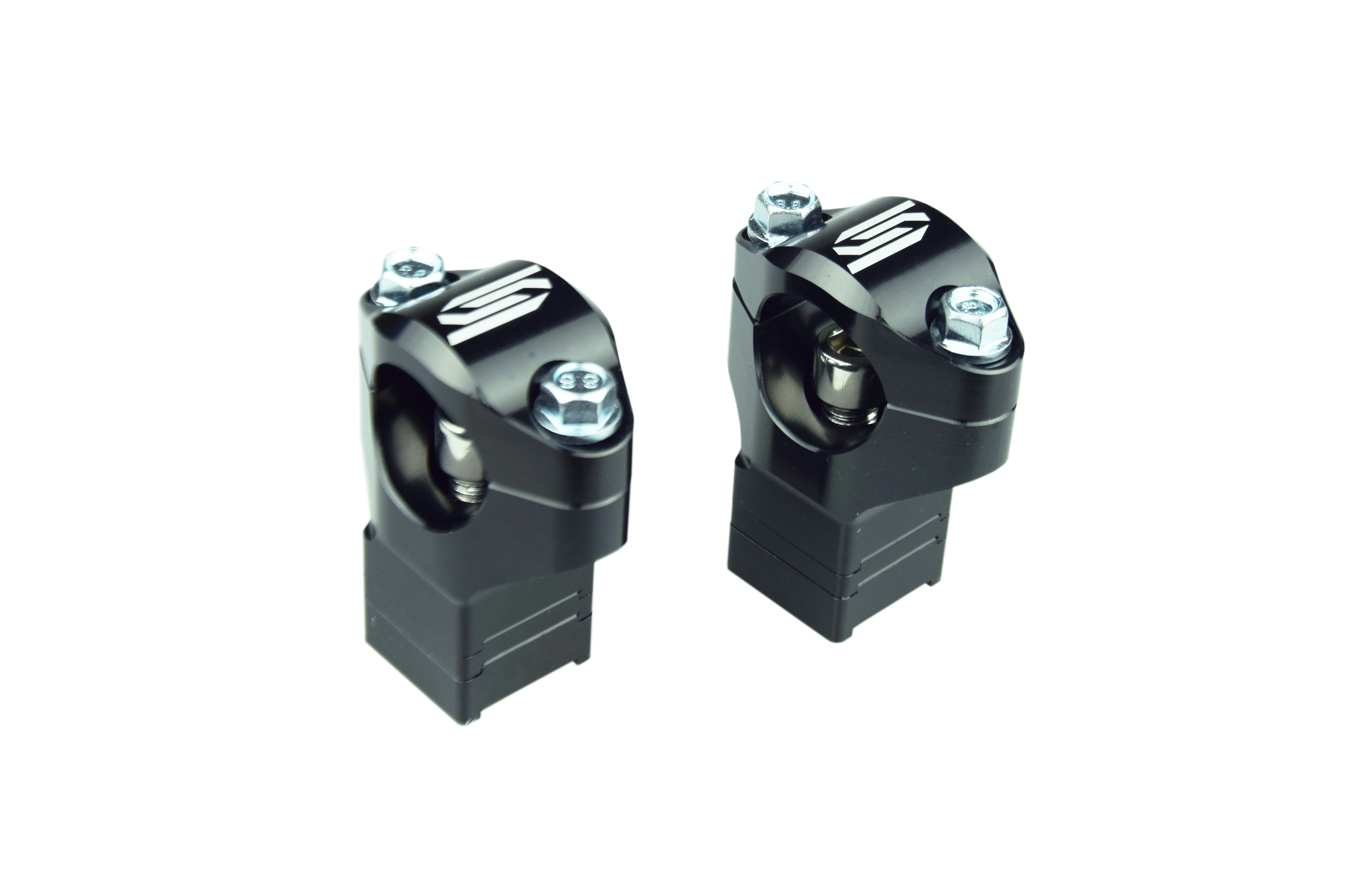 OVERSIZE BAR MOUNTS BLACK 05-26 KTM HUSQVARNA BETA SHERCO GASGAS HUSABERG STOCK 28.6mm SCAR P65