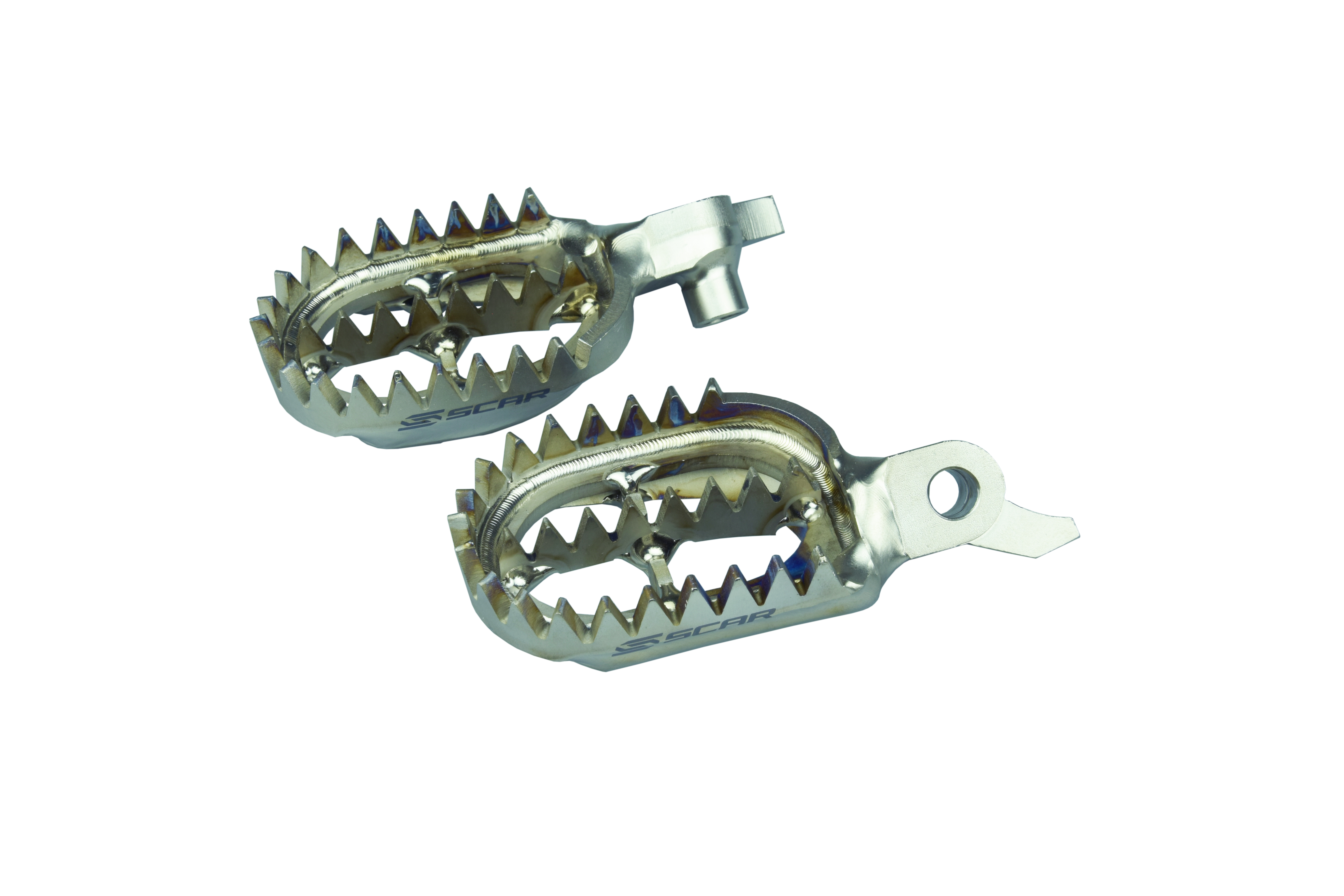 TITANIUM FOOTPEGS GRIPPER 23-26 FANTIC YAMAHA XXF WR YZ F FX 250 450 60mm WIDE 27 TEETH SCAR S1517