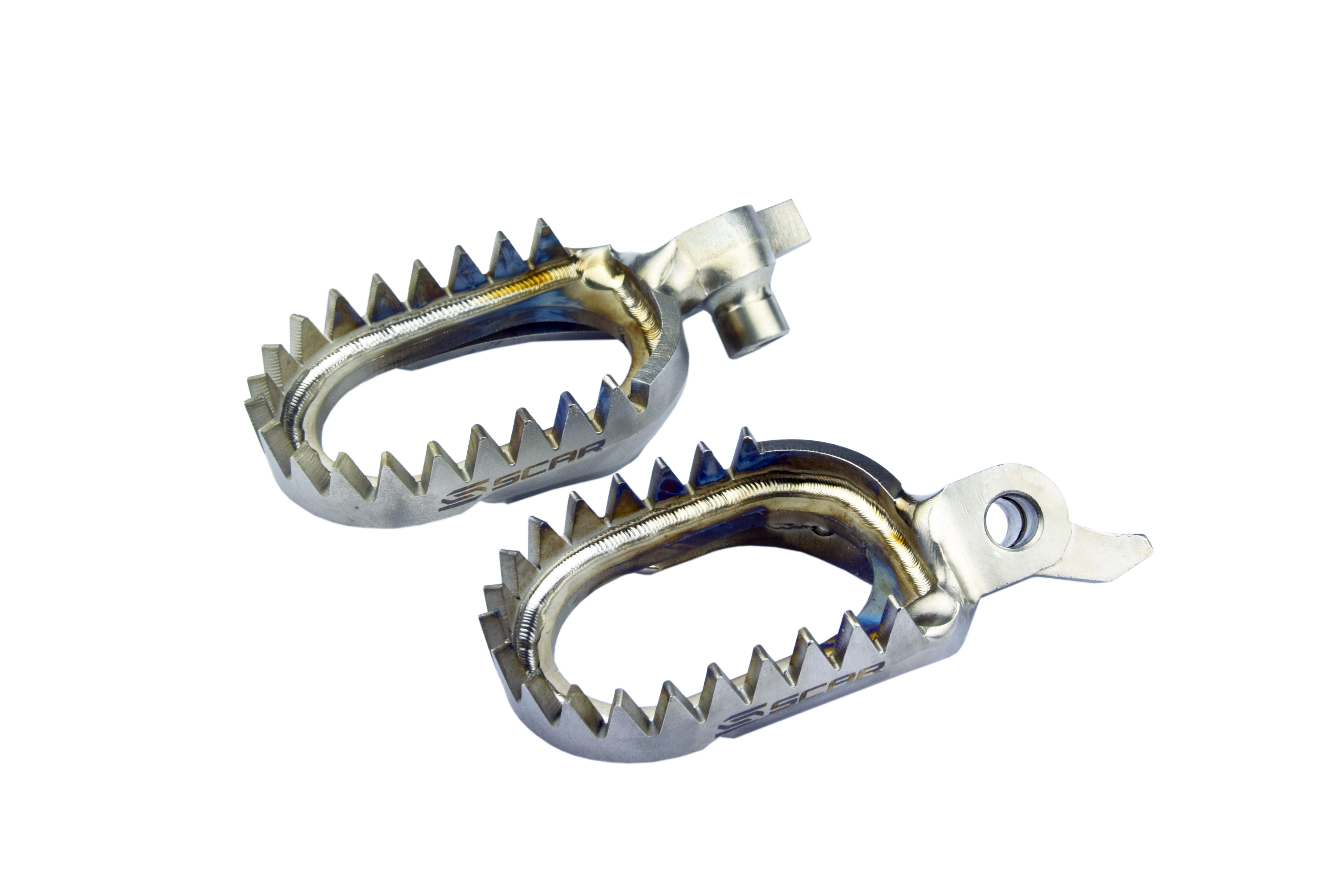 TITANIUM FOOTPEGS ANTI-MUD 23-26 FANTIC YAMAHA XXF WR YZ F FX 250 450 60mm 18 TEETH SCAR S1517AM
