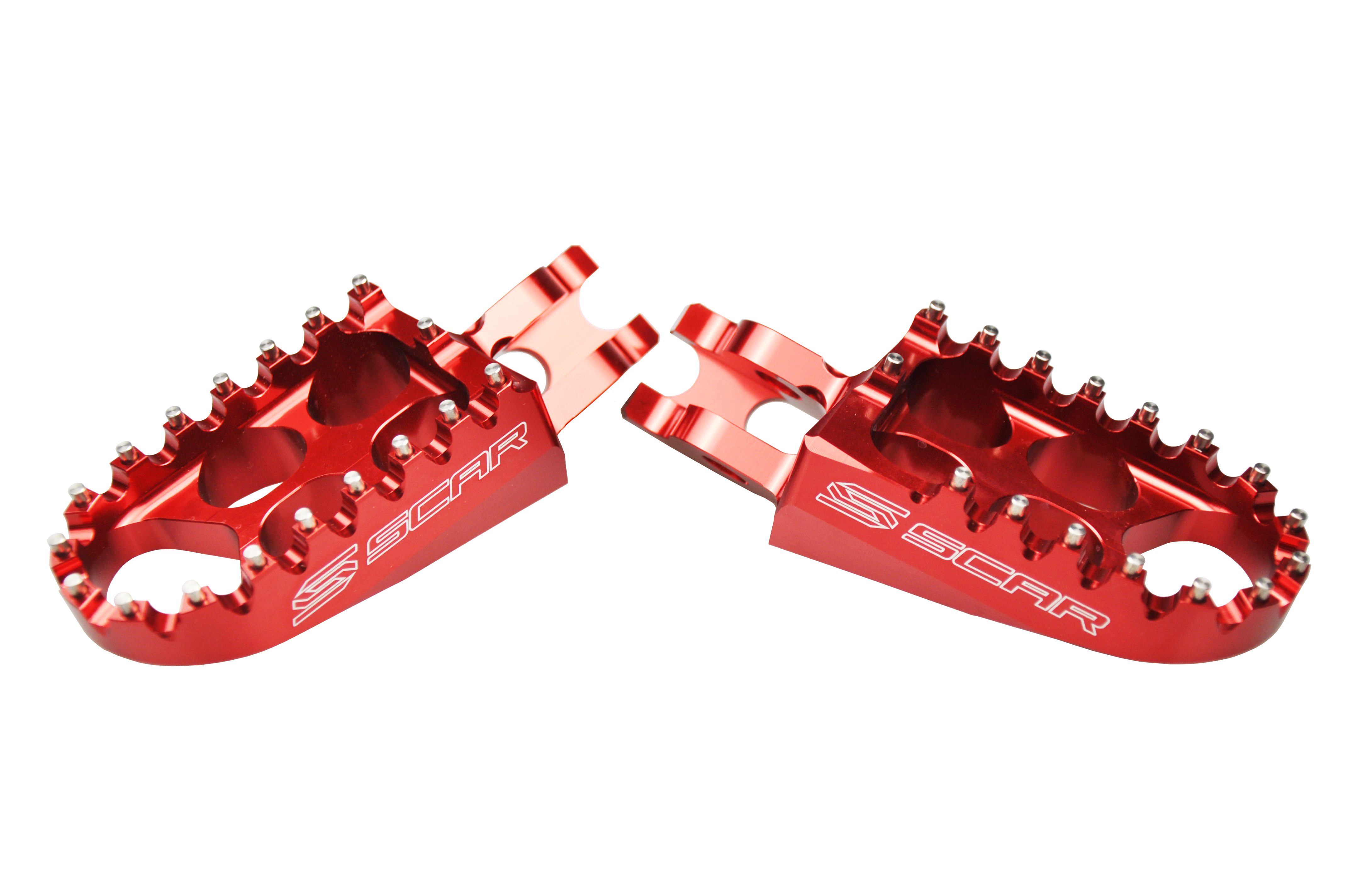STANDARD FOOTPEGS RED 02-26 HONDA CR CRF KAWASAKI KX 125 150 250 300 450 1000 1100 48mm SCAR S3215R