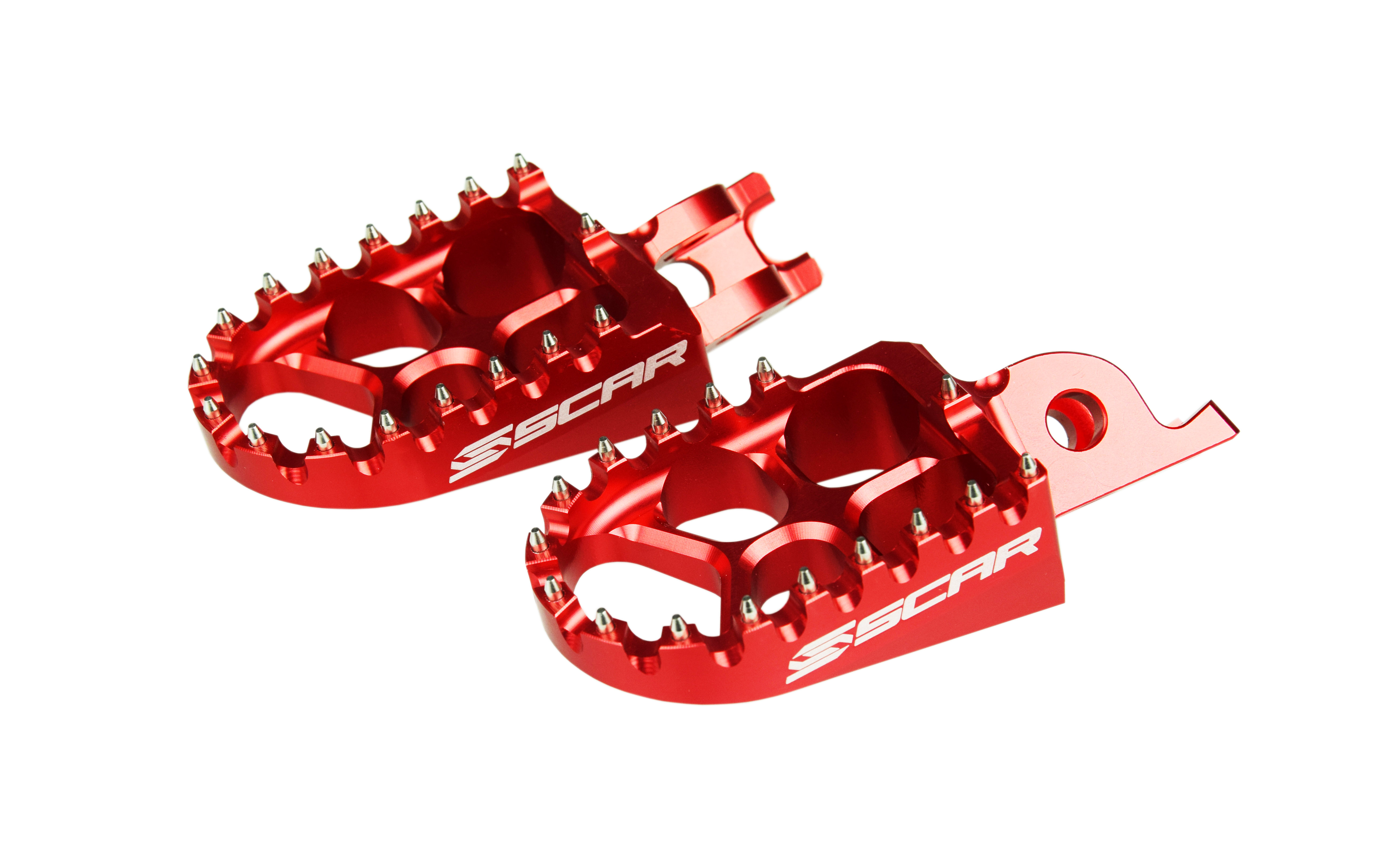 EVO FOOTPEGS RED 02-26 HONDA KAWASAKI CR CRF KX 125 150 250 300 450 1000 1100 57mm SCAR S3515R