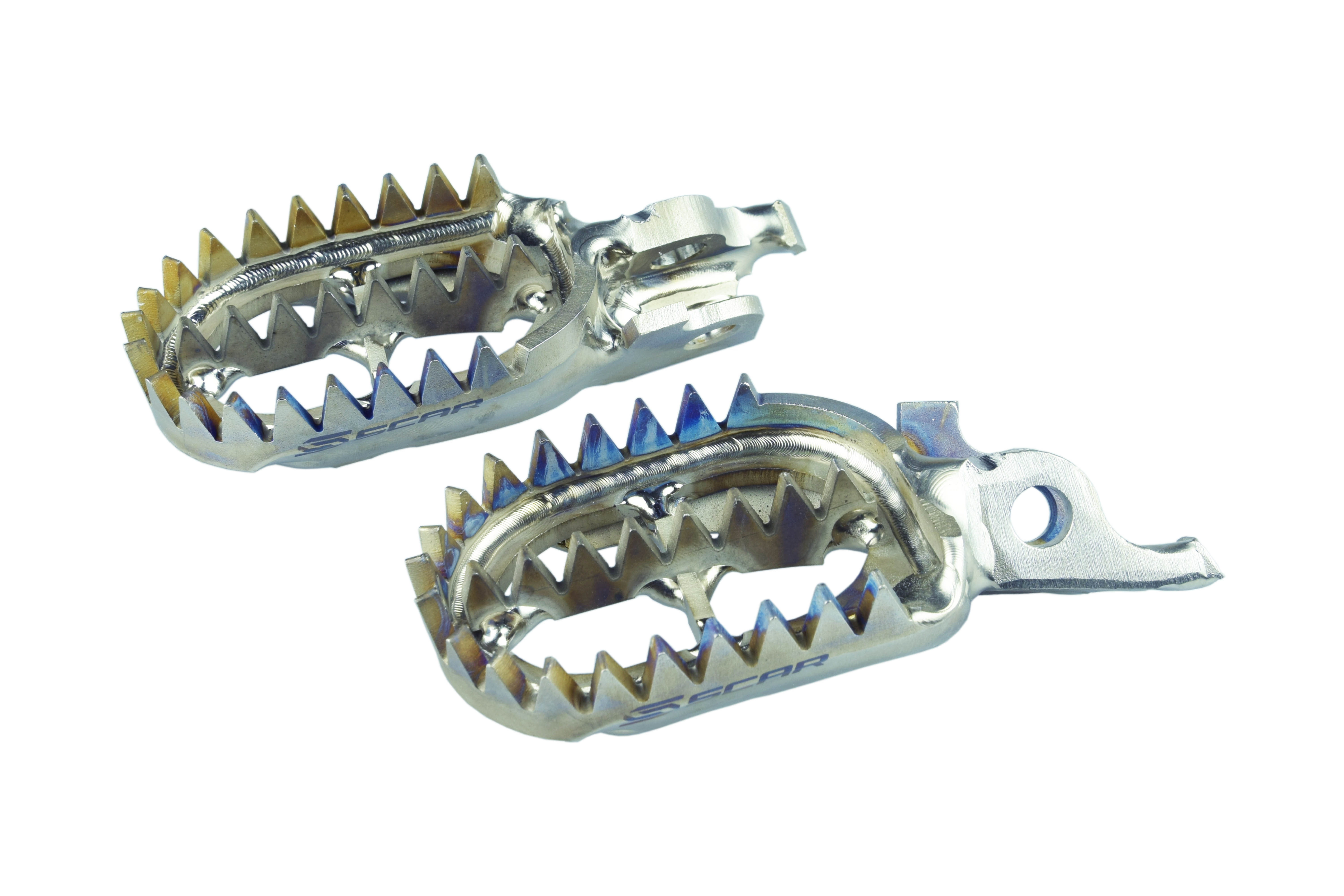 TITANIUM FOOTPEGS GRIPPER 06-26 KAWASAKI KX 250 450 F X 60mm WIDE 27 TEETH SCAR S3516