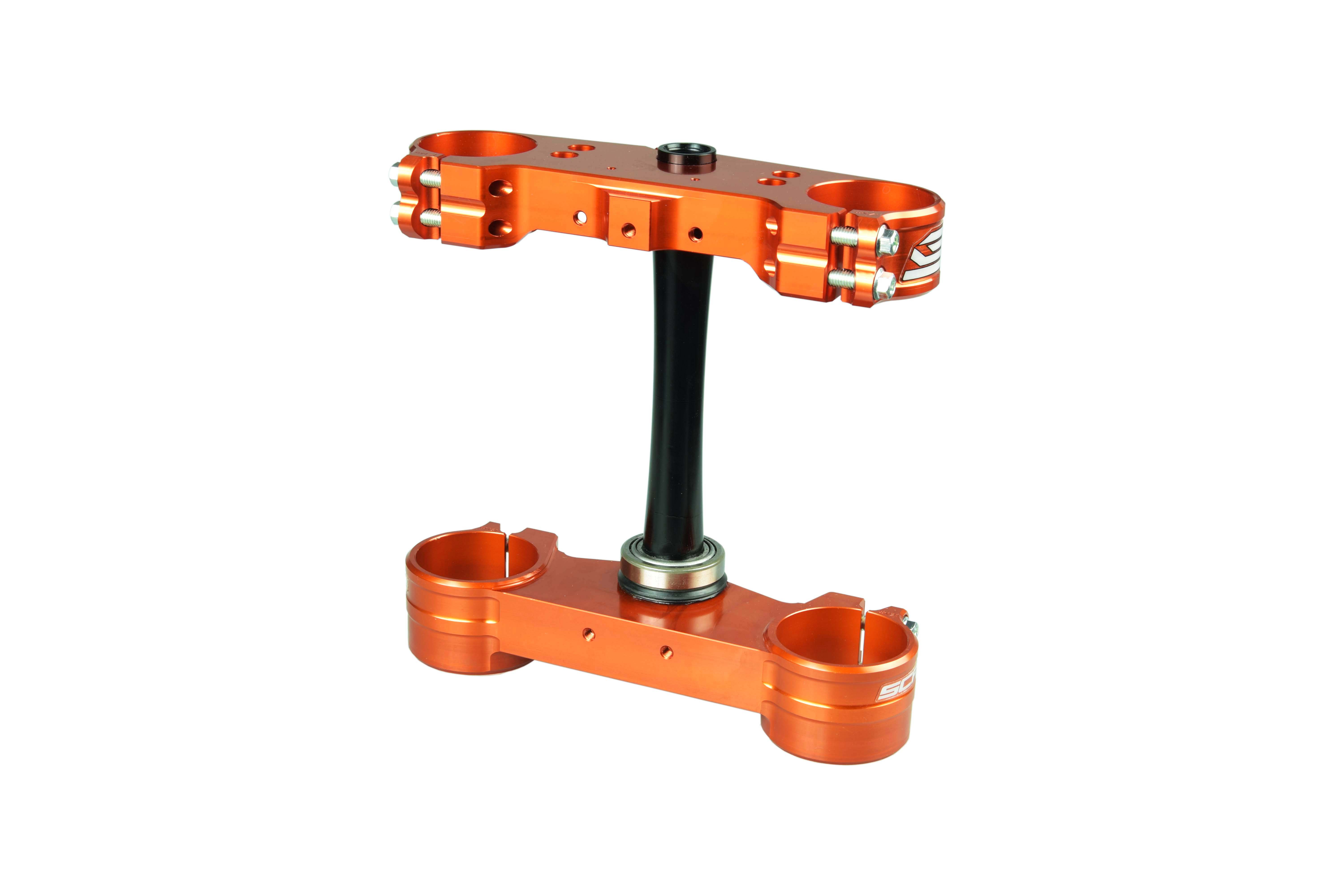 TRIPLE CLAMPS ORANGE 23-26 KTM HUSQVARNA TC FC TX FX EXC SX XC OFFSET 22mm SCAR S5418OR