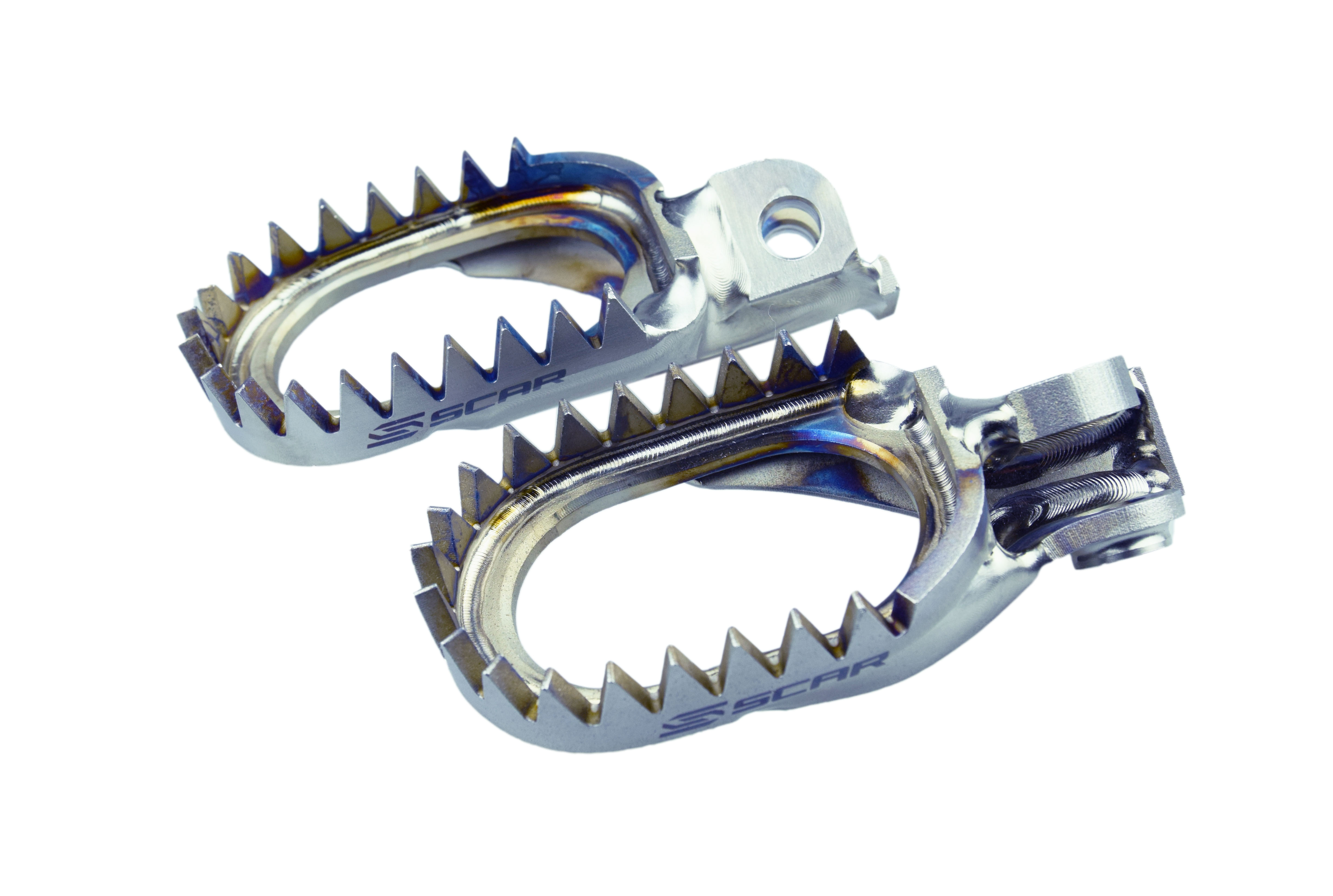 TITANIUM FOOTPEGS ANTI-MUD 98-26 BETA GASGAS HUSABERG HUSQVARNA KTM SHERCO 60mm SCAR S5516AM image 1
