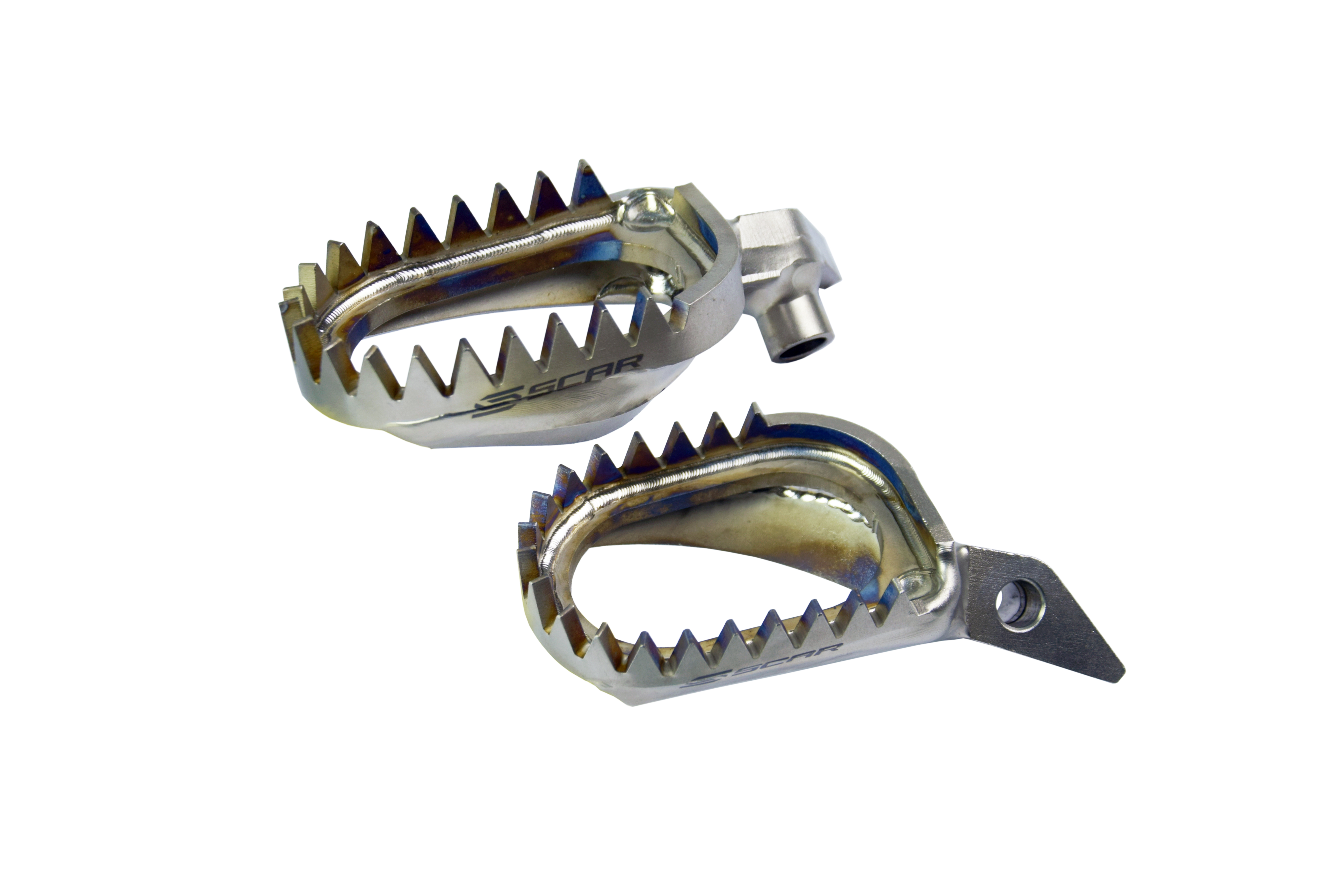 TITANIUM FOOTPEGS ANTI-MUD 26-26 DUCATI DESMO MX 450 60mm WIDE 18 TEETH GR5-TI SCAR S6516AM image 1