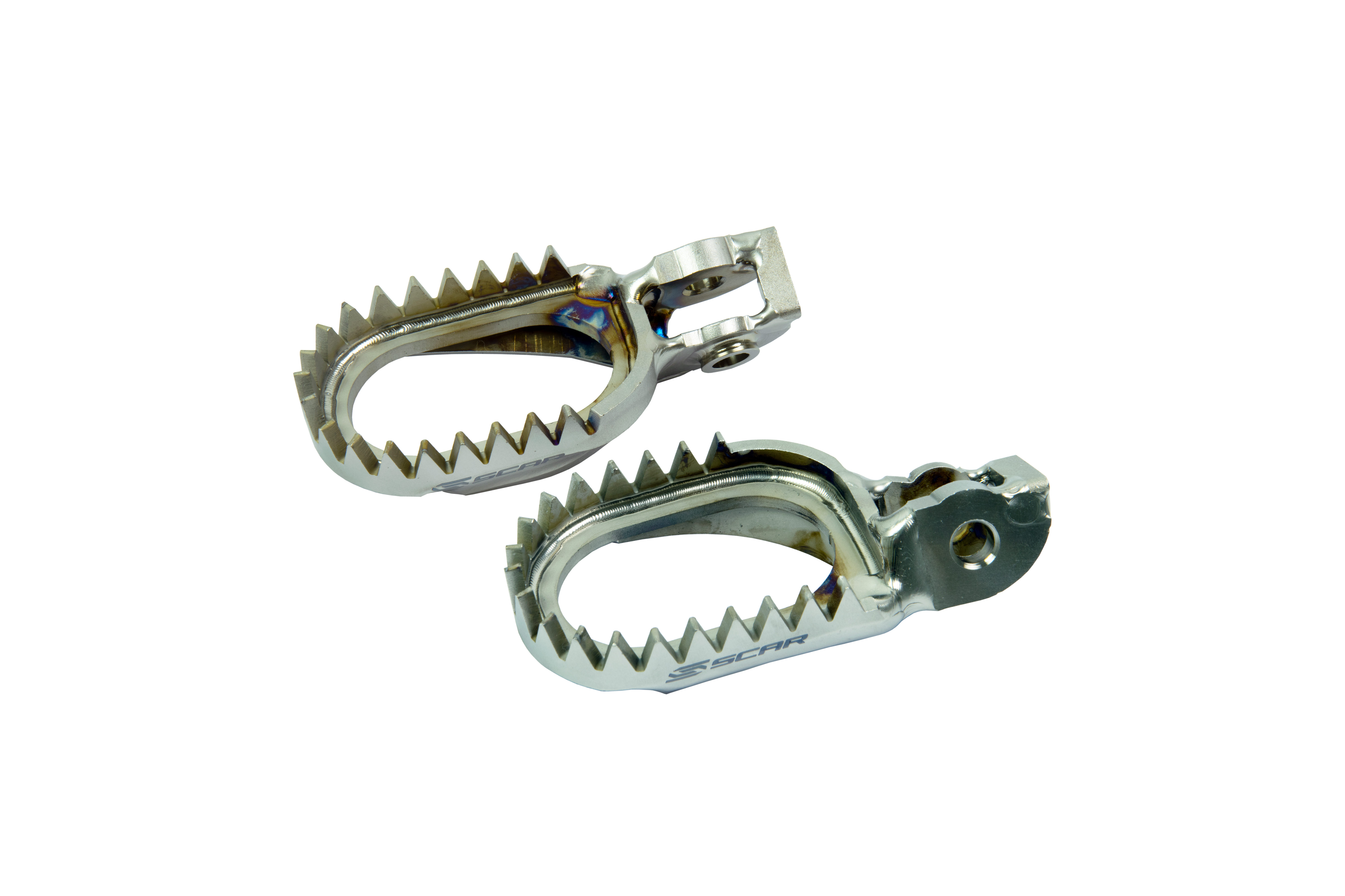TITANIUM ANTI-MUD FOOTPEGS 23-26 STARK FUTURE VARG EX MX SM 1.0 1.2 10mm BACK SCAR S8516AM image 1