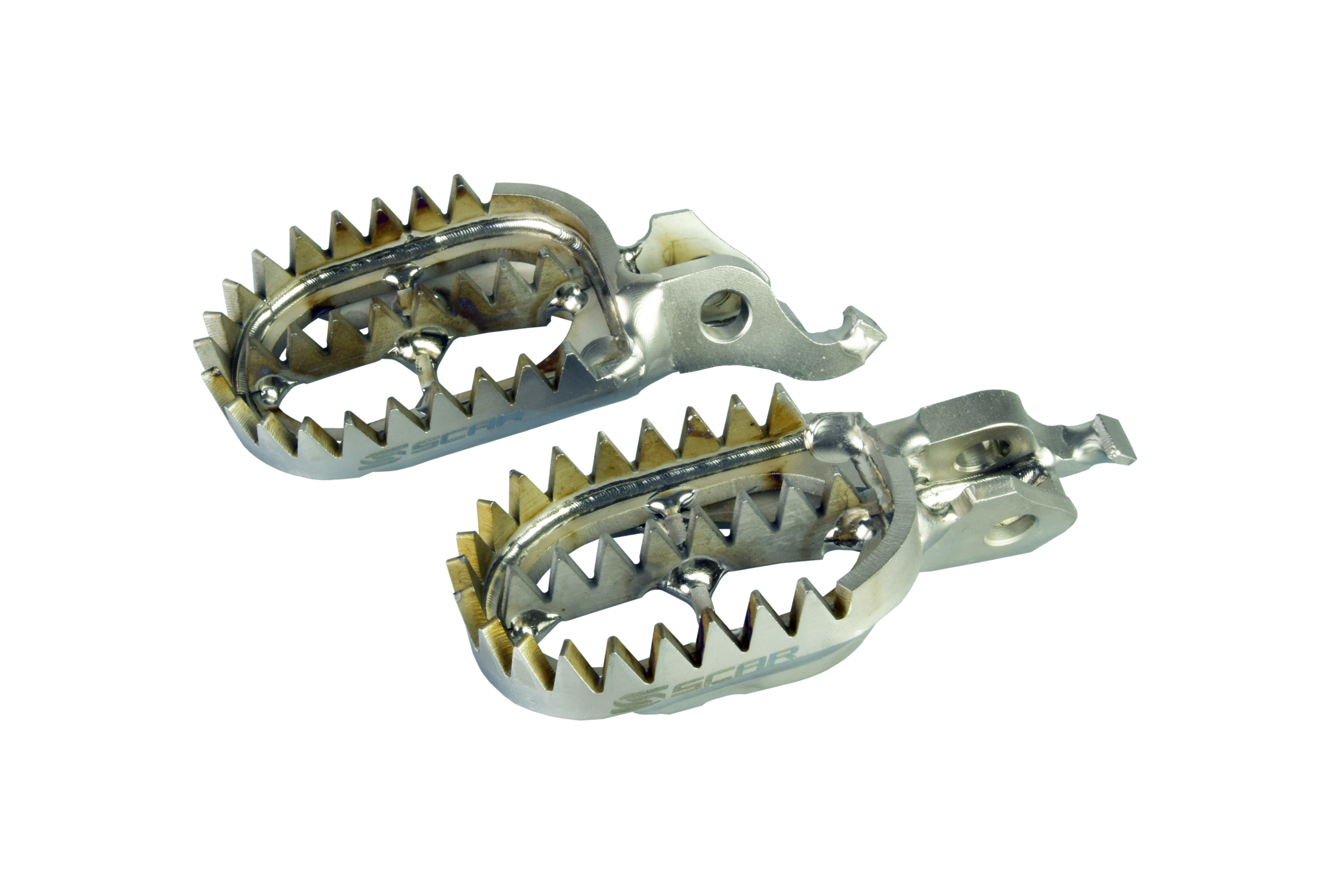 TITANIUM FOOTPEGS GRIPPER 24-26 TRIUMPH TF 250 450 C E X RC GR5-TI 60mm 27 TEETH SCAR S9516 image 1