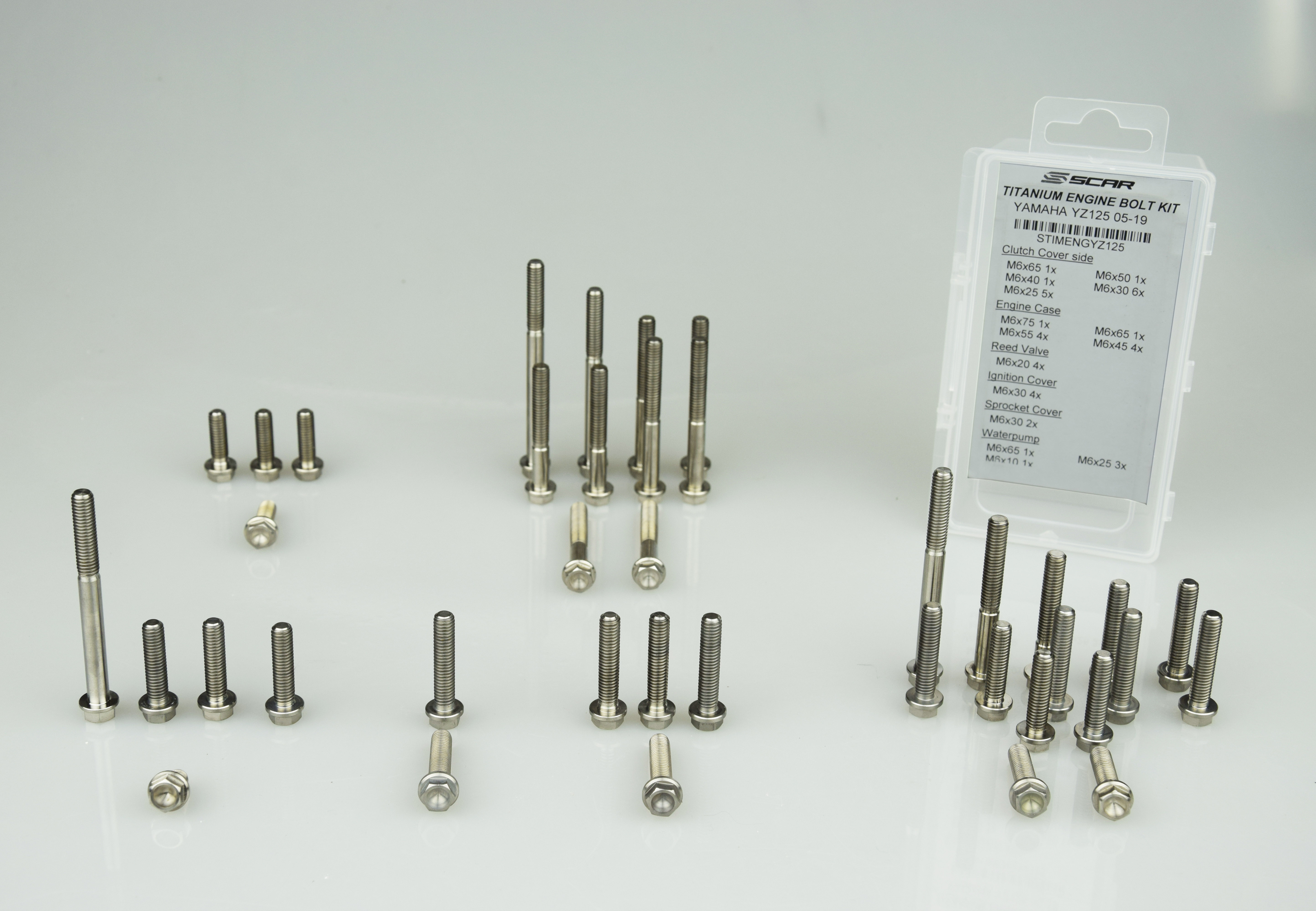 TITANIUM ENGINE BOLT KIT 19-26 FANTIC YAMAHA XEF XXF YZ F 250 GR5-TI 50 BOLTS SCAR STIMENGYZ250F