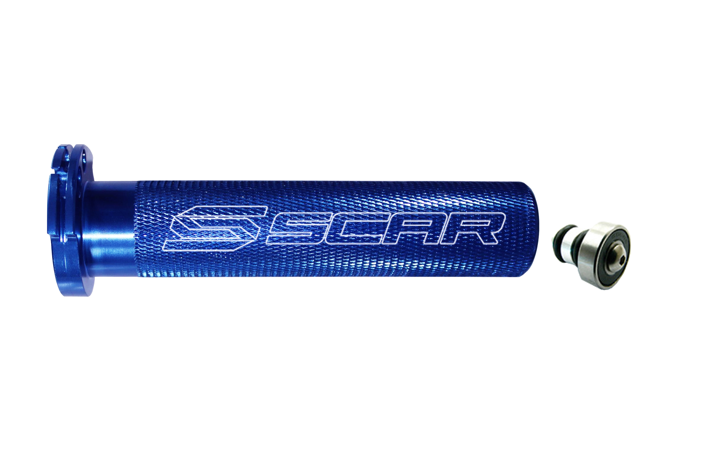 ALUMINIUM THROTTLE TUBE WITH BEARING BLUE YZ 250 450 CNC BILLET SCAR TT100B