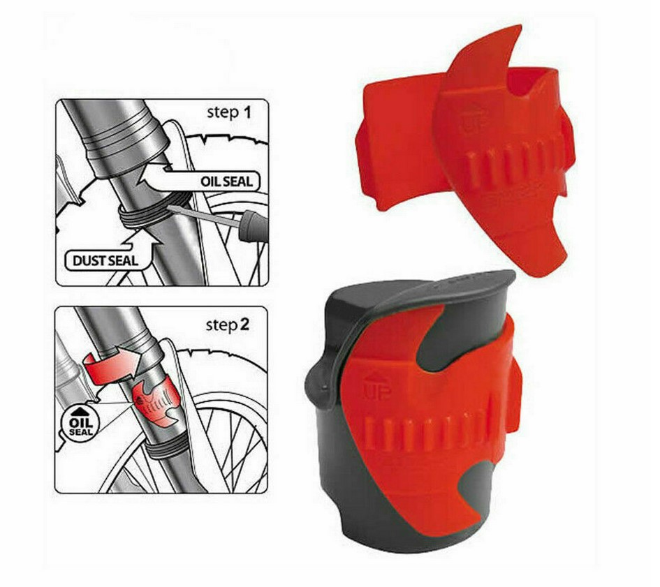 MOTORCYCLE FORK SUSPENSION SEAL SAVER / CLEANER 45 - 55MM RED thumbnail 2
