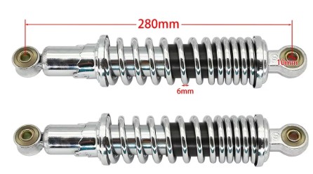 SHOCK ABSORBERS PAIR 280mm EYE/EYE SILVER HONDA Z50 Z50A Z50J Z50R thumbnail 2