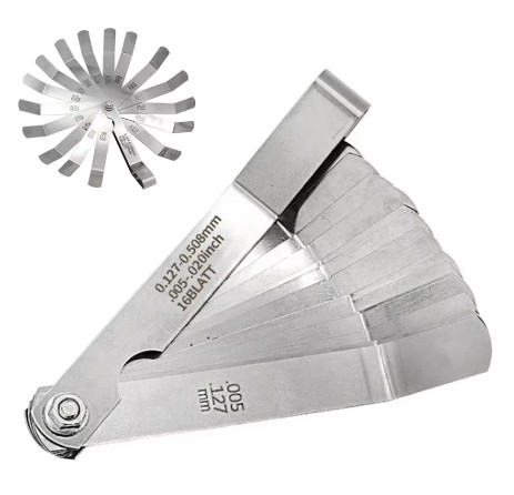 OFFSET FEELER GAUGE 16 FINGERS STAINLESS STEEL 0.127-0.508mm TWIN MARKED thumbnail 2