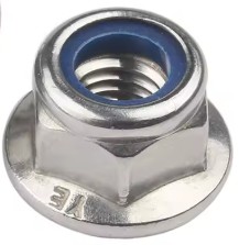 M6 STAINLESS STEEL 304 HEX FLANGE NYLON INSERT LOCK NUT SELF-LOCKING DIN6926 PACK-10 image 1