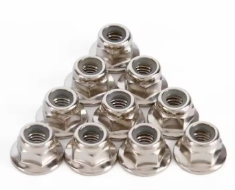 M6 STAINLESS STEEL 304 HEX FLANGE NYLON INSERT LOCK NUT SELF-LOCKING DIN6926 PACK-10 thumbnail 2