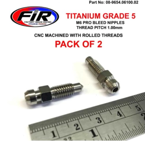 TITANIUM GR5 M6x1.00mm BLEED NIPPLE, PACK OF 2 / 34212314017 631.4.004.1A, / 105.3387.10