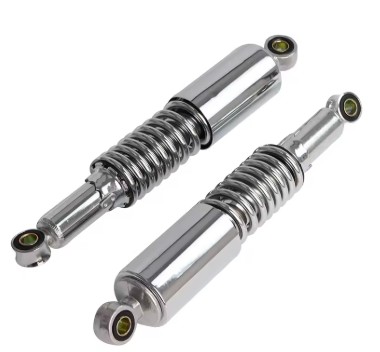 REAR TWIN SHOCK ABSORBERS 340mm CHROME 125–200CC YAMAHA YBR125 image 1