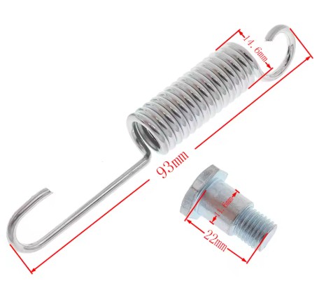 100mm KICK STAND RETURN SPRING + PIVET BOLT CRF50 TTR LIFAN YX SSR DIRT PIT BIKE thumbnail 2