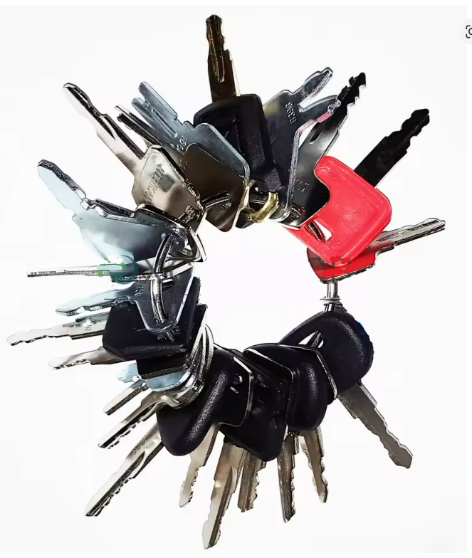 EQUIPMENT IGNITION KEY SET 23pcs FOR CAT KOMATSU JOHN DEERE CASE JCB EXCAVATORS DOZERS FORKLIFTS image 1
