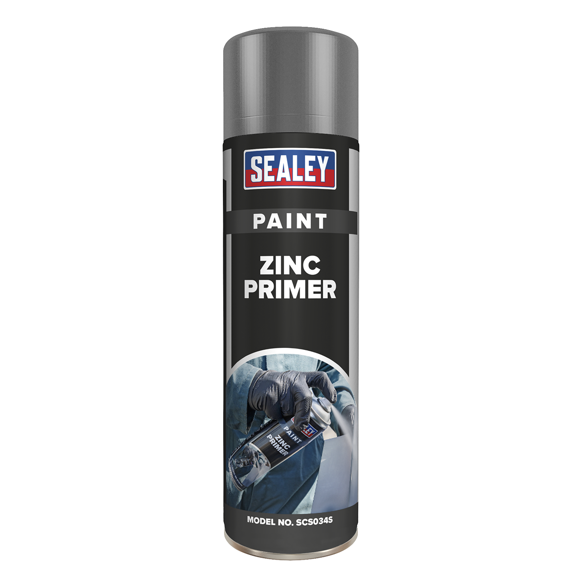 GREY ZINC PRIMER SPRAY PAINT ACRYLIC ANTI RUST SCS034S 500ML image 1