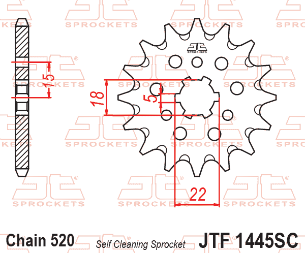 FRONT SPROCKET JTF1445.13SC JT, Self-Cleaning thumbnail 2