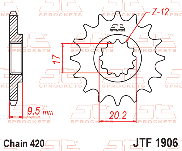 FRONT SPROCKET JTF1906.14 420 SF1906- thumbnail 2