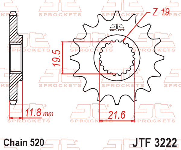 FRONT SPROCKET JTF3222.11 JT thumbnail 2