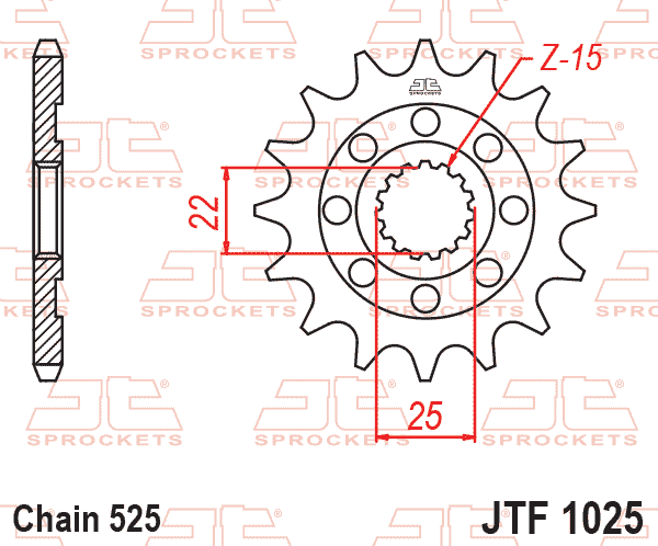 FRONT SPROCKET JTF1025.15 thumbnail 2