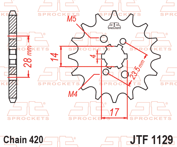 FRONT SPROCKET JTF1129.12 SS, JTF1128.12 thumbnail 2
