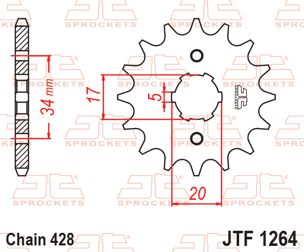 FRONT SPROCKET JTF1264.15 428 JTF1264 thumbnail 2