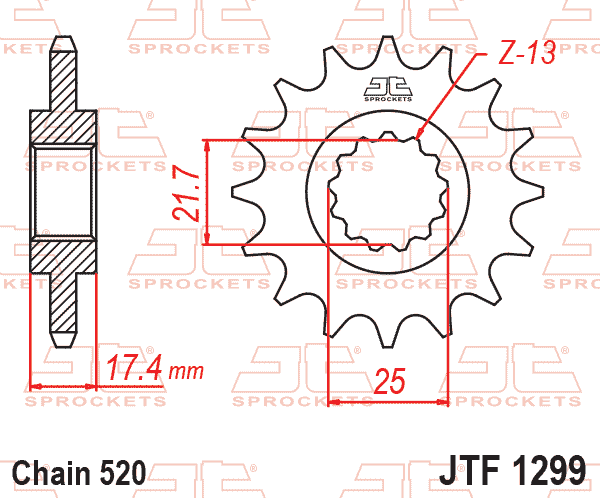 FRONT SPROCKET JTF1299.14 520 thumbnail 2