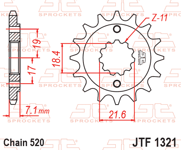 FRONT SPROCKET JTF1321.14 520 thumbnail 2