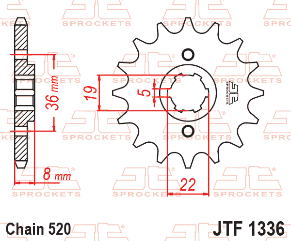 FRONT SPROCKET JTF1336.14 520 thumbnail 2