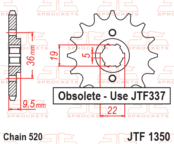 FRONT SPROCKET JTF1350.13JT thumbnail 2