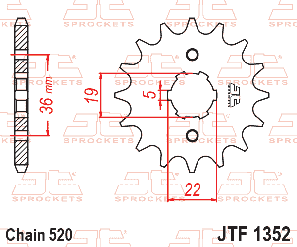 FRONT SPROCKET JTF1352.12 JT thumbnail 2