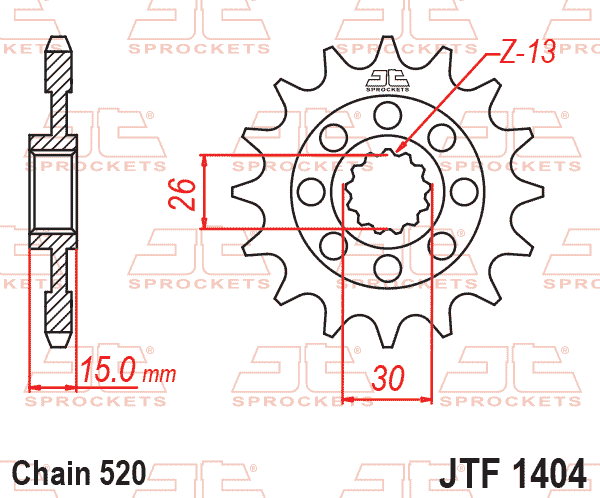FRONT SPROCKET JTF1404.16 JT, BMW 520 Chain Conversion thumbnail 2