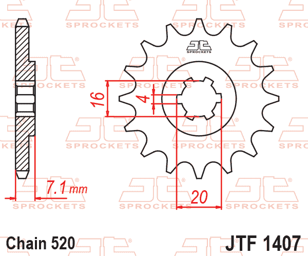 FRONT SPROCKET JTF1407.10 JT. thumbnail 2