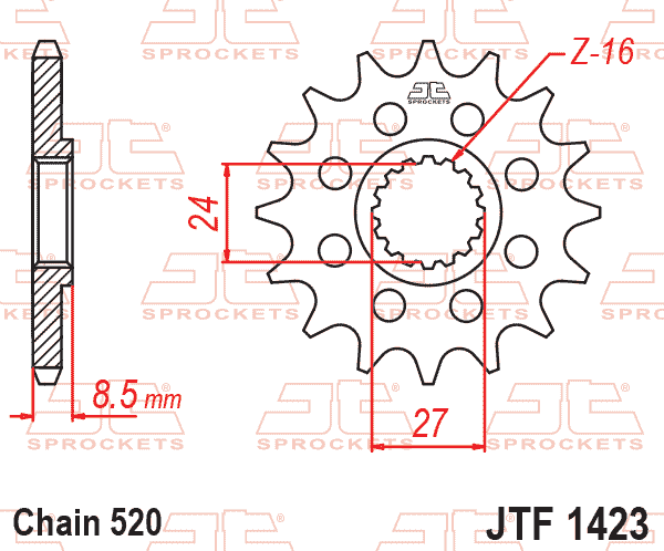 FRONT SPROCKET JTF1423.15 JT, GSX-R1 520 Chain Conversion thumbnail 2